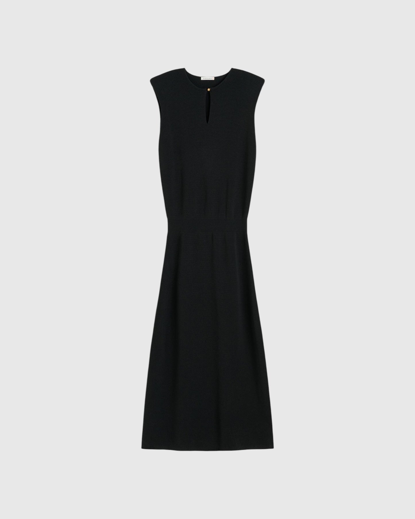 Maxikleid mit Schulterpolstern Schwarz