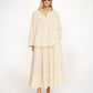 By Malene Birger Derris Voile Bluse Polka Dot Creme von vorne getragen