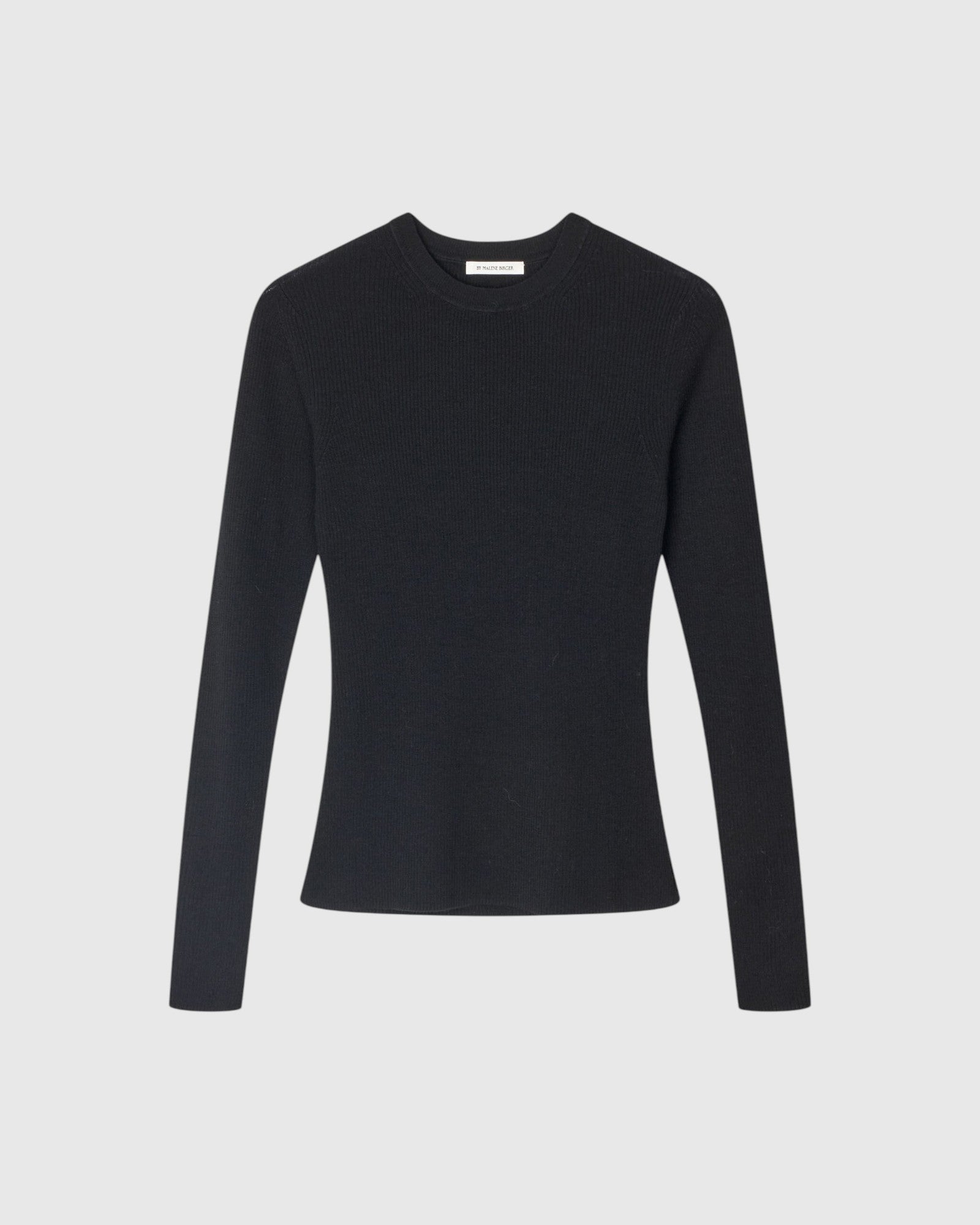Rippstrick-Pullover Schwarz