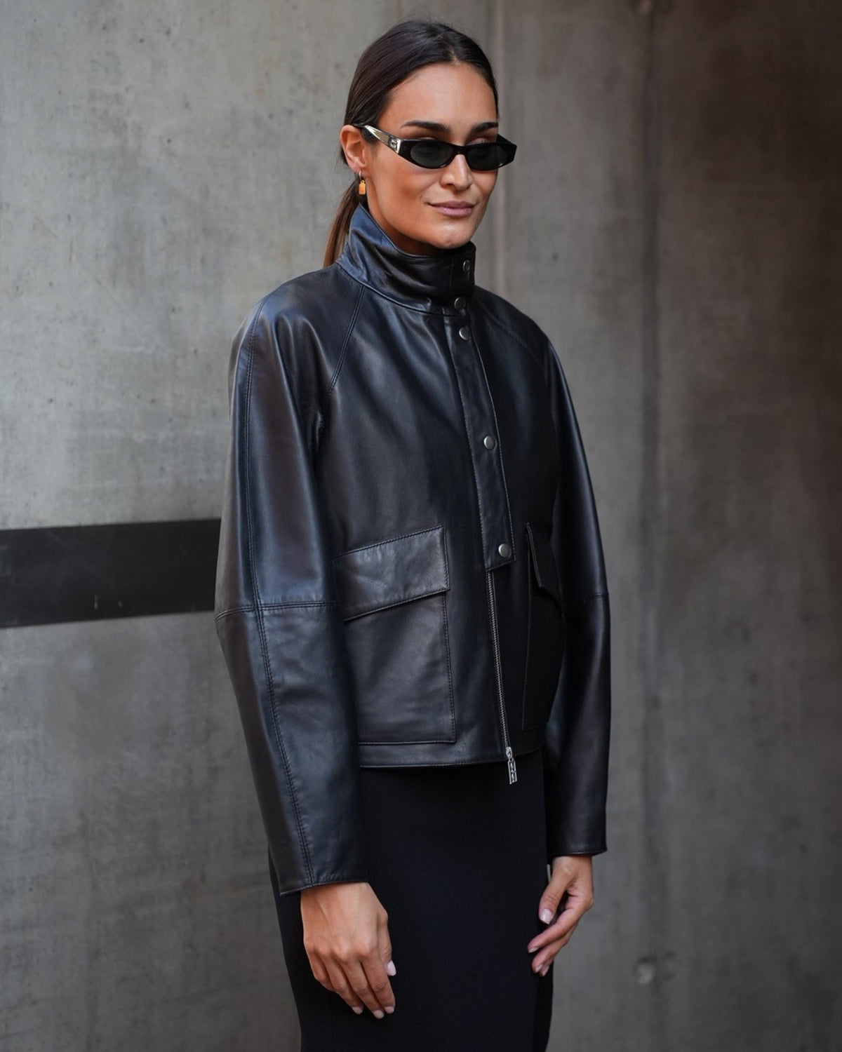 Suzanne Lederjacke Schwarz