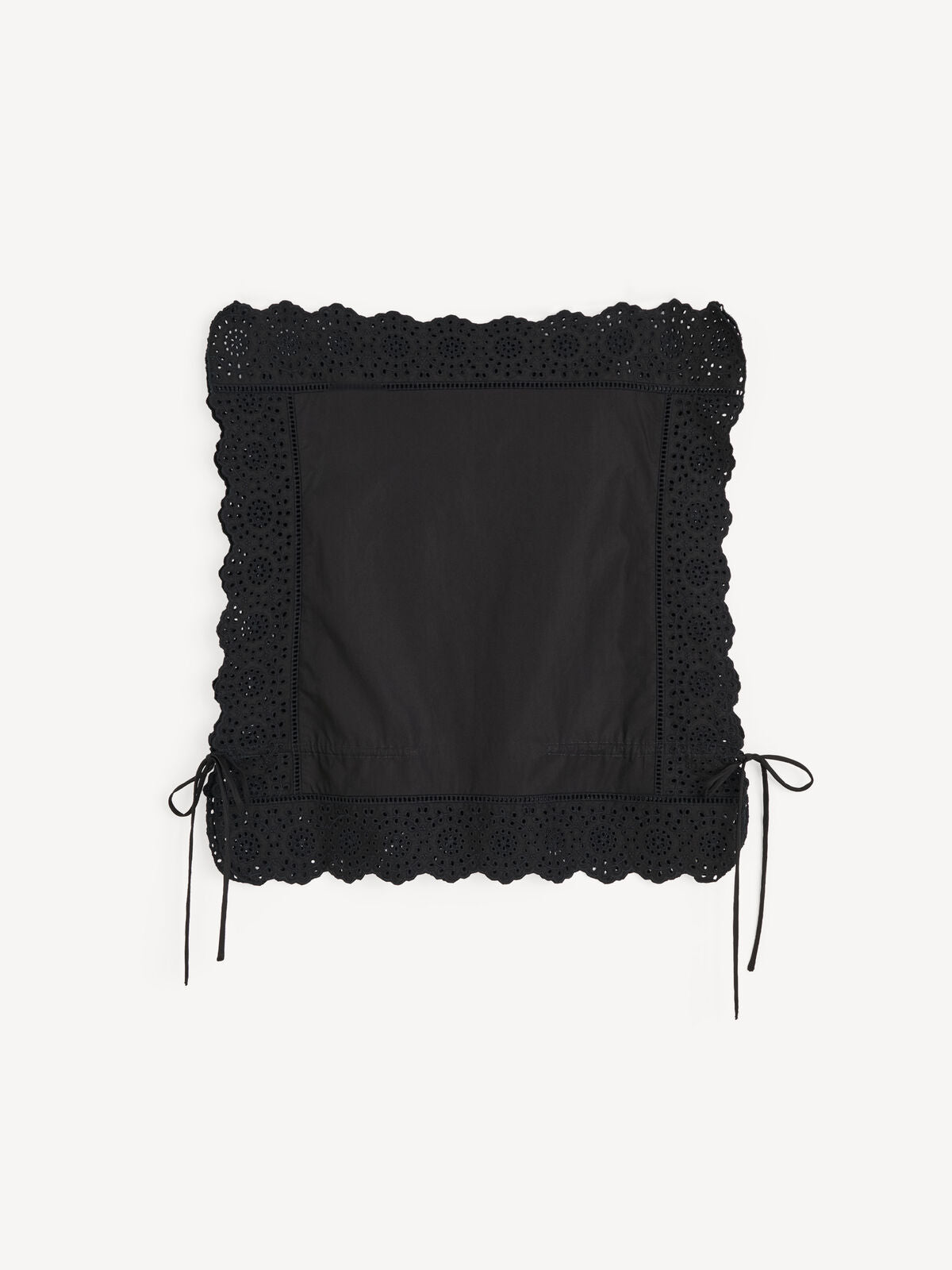 By Malene Birger Top  Baumwolle mit Spitze schwarz Freisteller