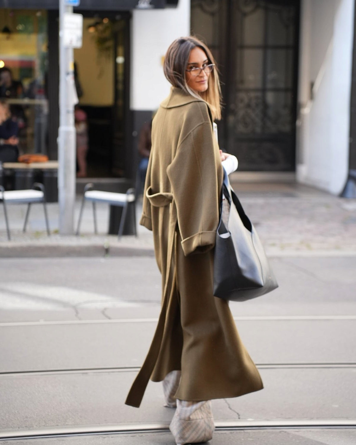 Trullem Wollmantel Dunkelkhaki