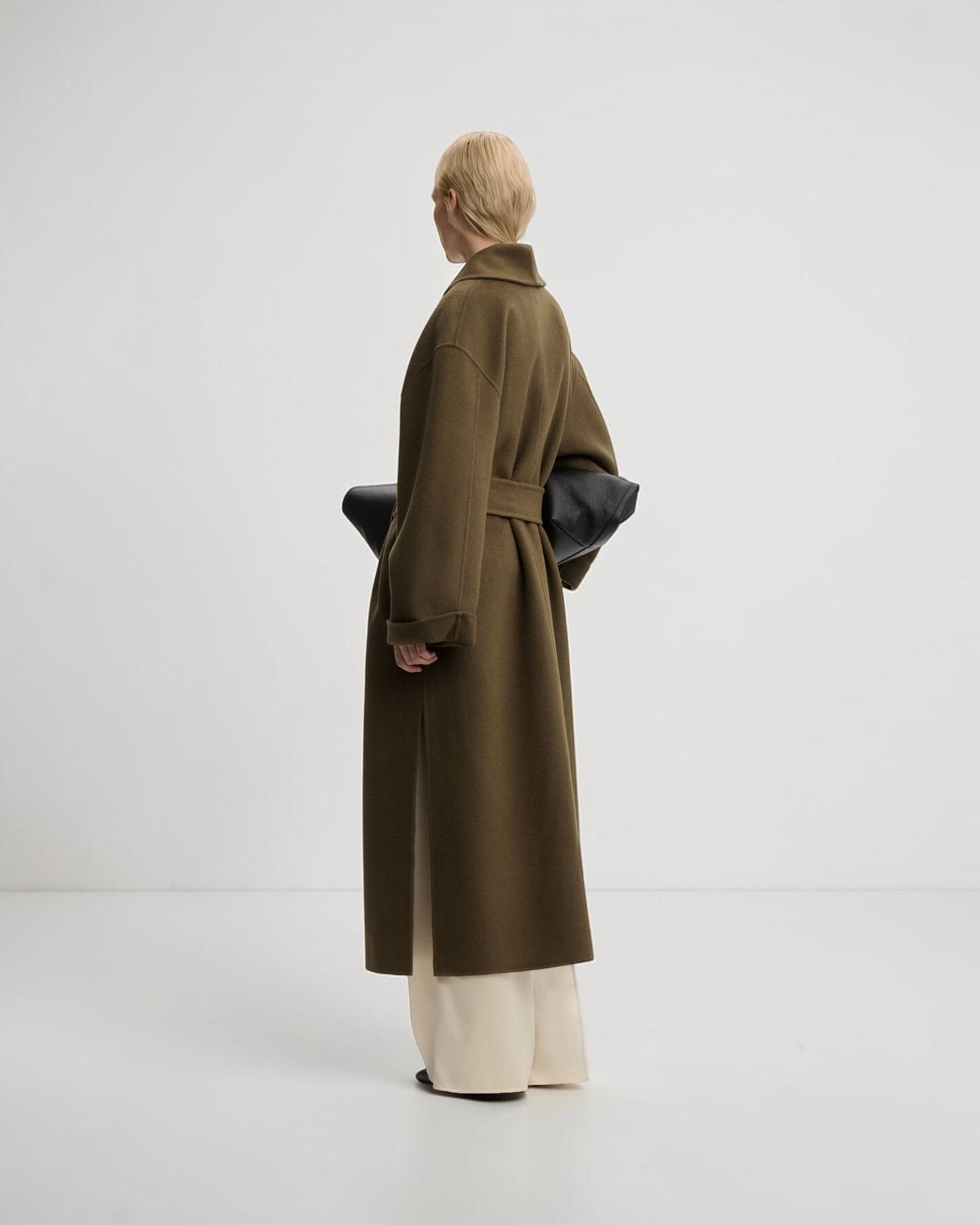 Trullem Wollmantel Dunkelkhaki