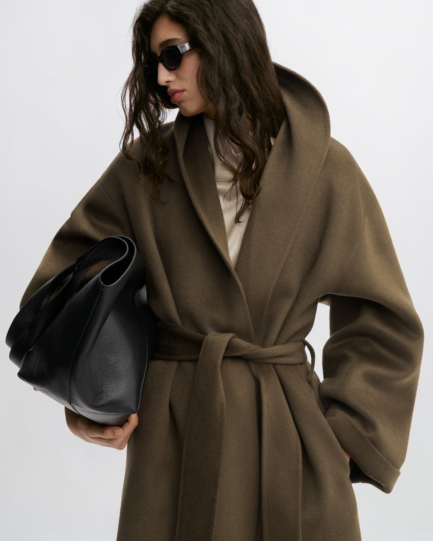 Trullem Wollmantel Dunkelkhaki