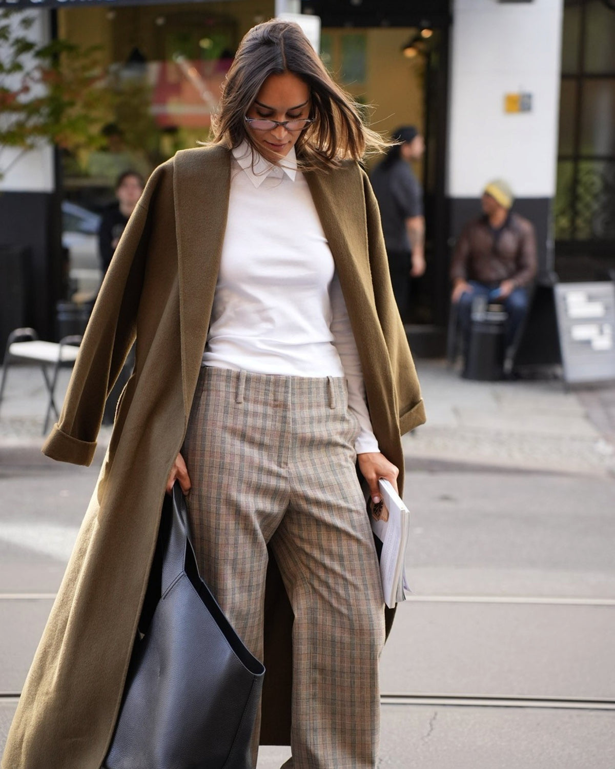 Trullem Wollmantel Dunkelkhaki