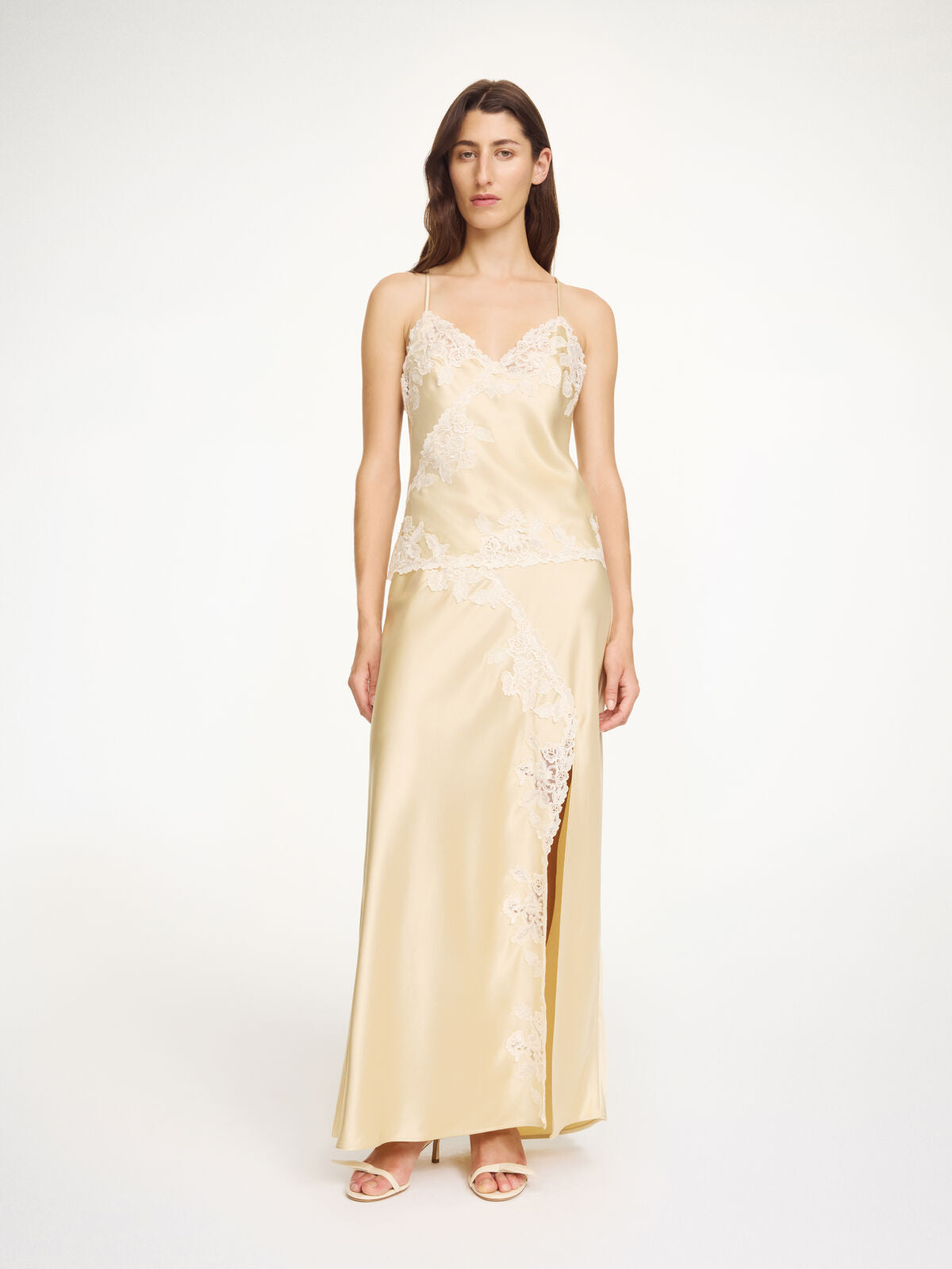 By Malene Birger Skirt Cream Lace am Model vorne