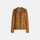 Circus Hotel Strickjacke Ambra Gold als Freisteller von vorne