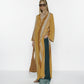 Lamé Kaftan in Papaia-Ambra mit Streifen