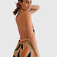 Circus Hotel Strickkleid Multicolor Neckholder im getragenen Styling als Detail von hinten