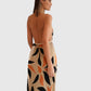 Circus Hotel Strickkleid Multicolor Neckholder im getragenen Styling von hinten