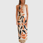 Circus Hotel Strickkleid Multicolor Neckholder im getragenen Styling von vorne