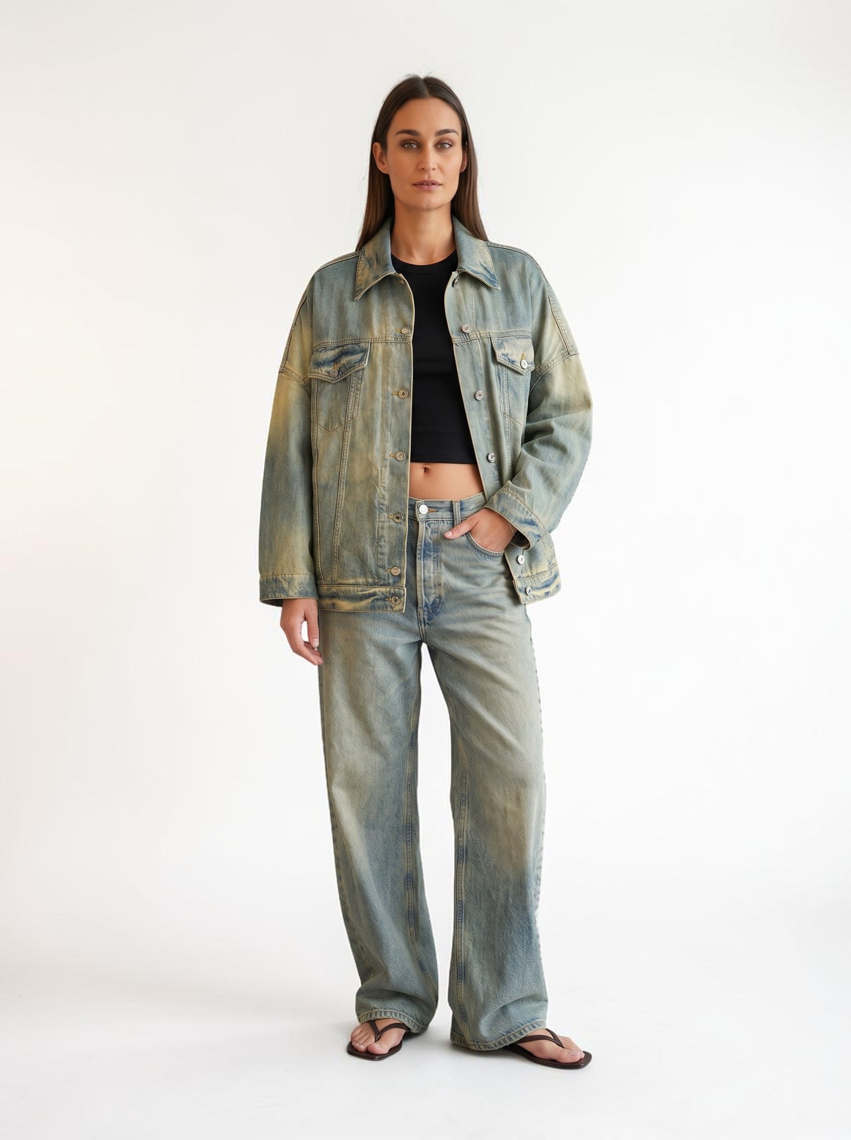 Oversized Jeansjacke Blue Denim
