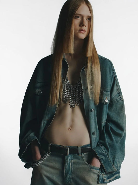 Oversized Jeansjacke Blue Denim