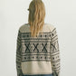 Norweger-Pullover Creme-Schwarz