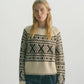 Norweger-Pullover Creme-Schwarz