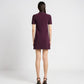 A-Line Vinyl Collar Dress in Burgundy