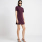 A-Line Vinyl Collar Dress in Burgundy