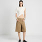 Bermudashorts mit Ledergürtel Dunkelsand