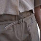 Bermudashorts mit Ledergürtel Dunkelsand
