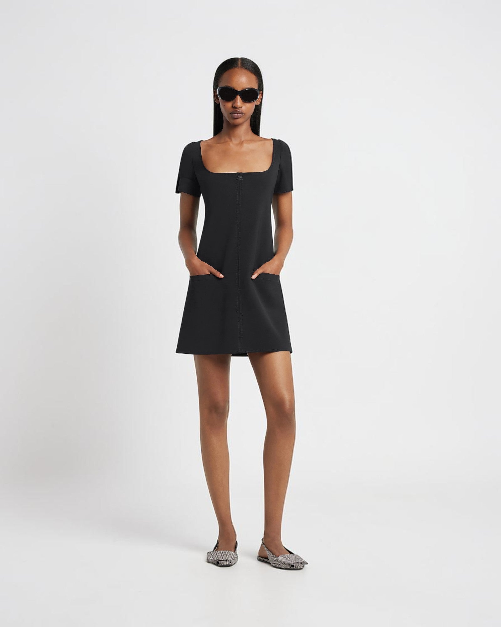 A-Linien-Kleid mit Schnallendetail