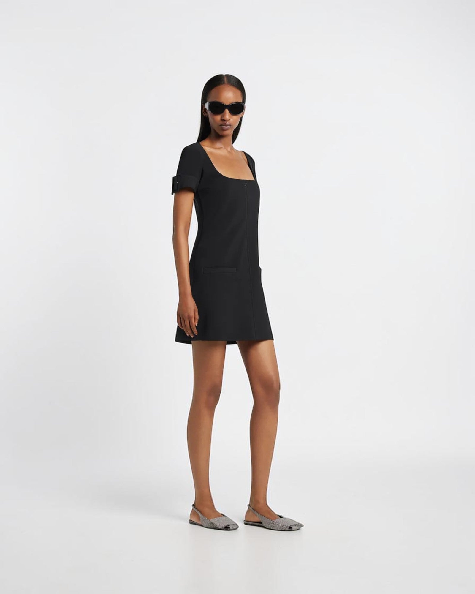 A-Linien-Kleid mit Schnallendetail