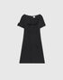 Courrèges A-Linien-Kleid mit Schnallendetail in Schwarz als Freisteller