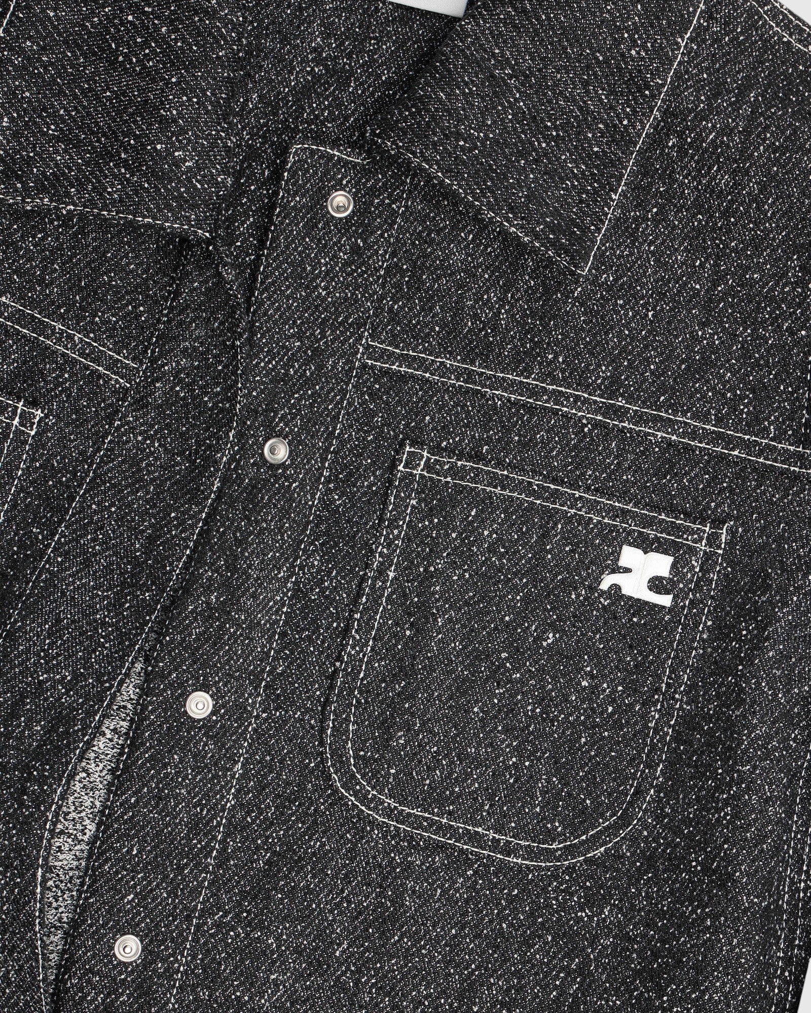Overshirt aus Denim-Tweed Schwarz Weiß