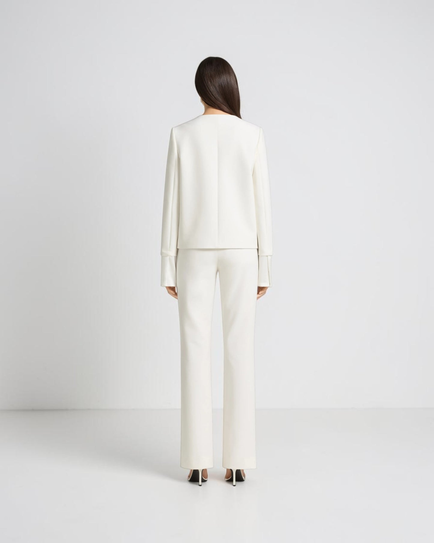 Blazer mit Satindetails Weiß