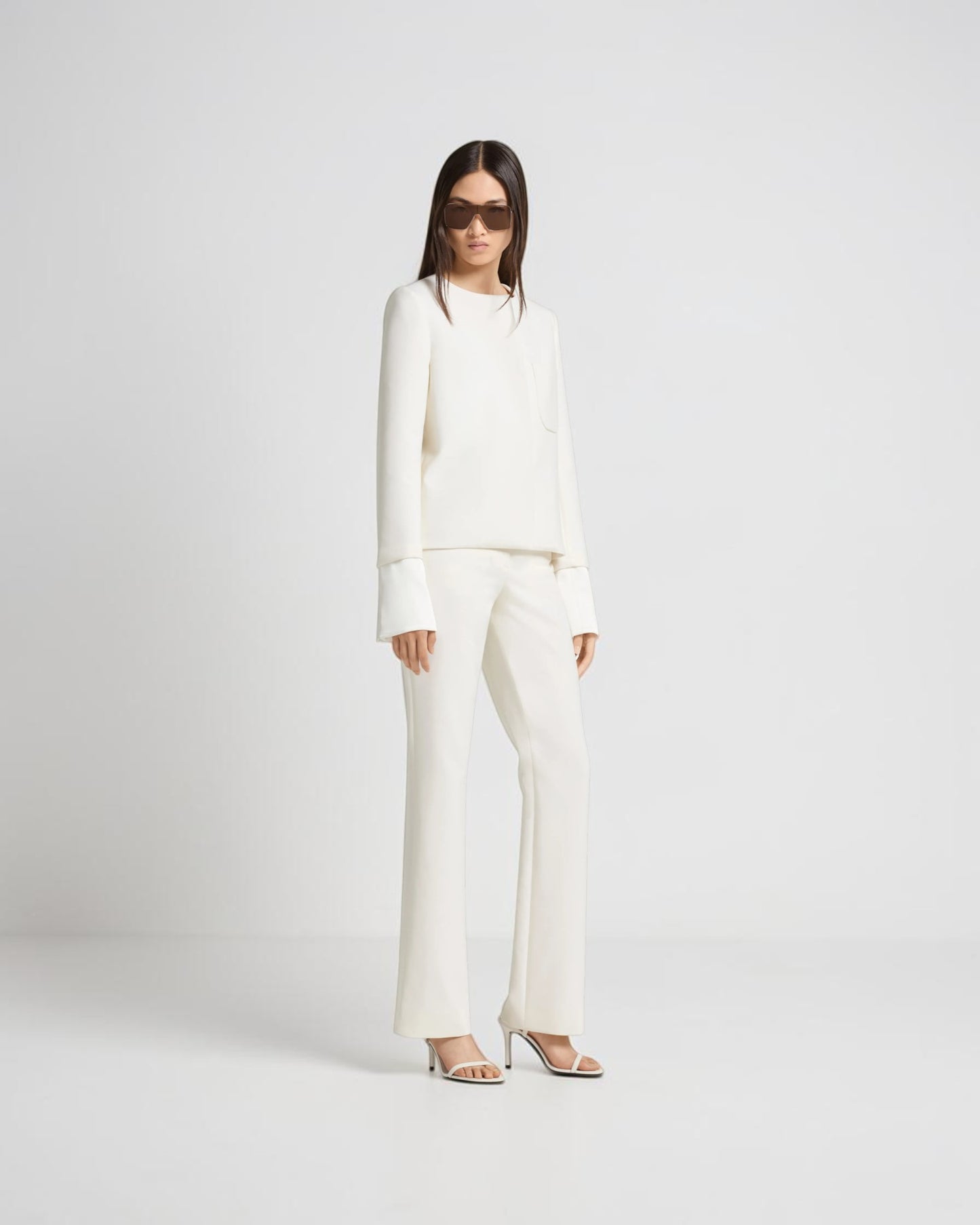 Blazer mit Satindetails Weiß