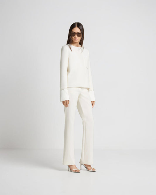 Blazer mit Satindetails Weiß