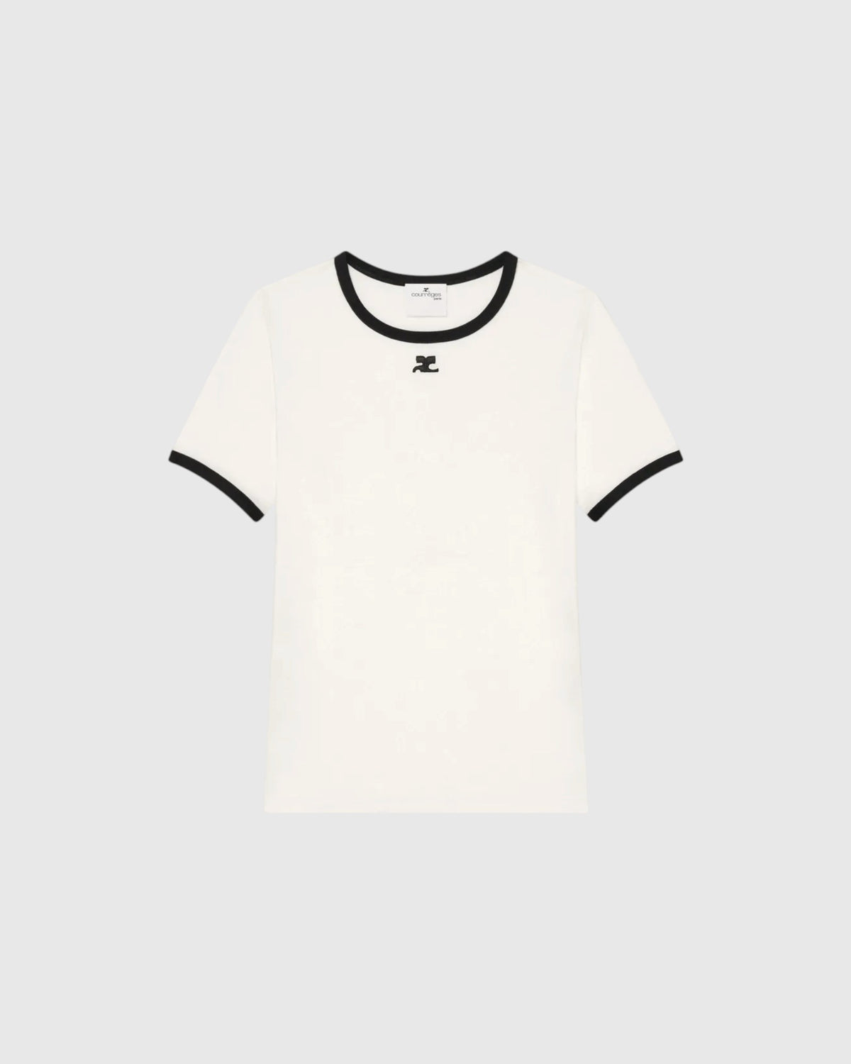 T-Shirt mit Kontrastdetails Weiß Schwarz