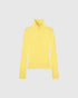 Courrèges Rippstrick-Pullover mit Zip-Kragen in Gelb als Produktfreisteller von vorne
