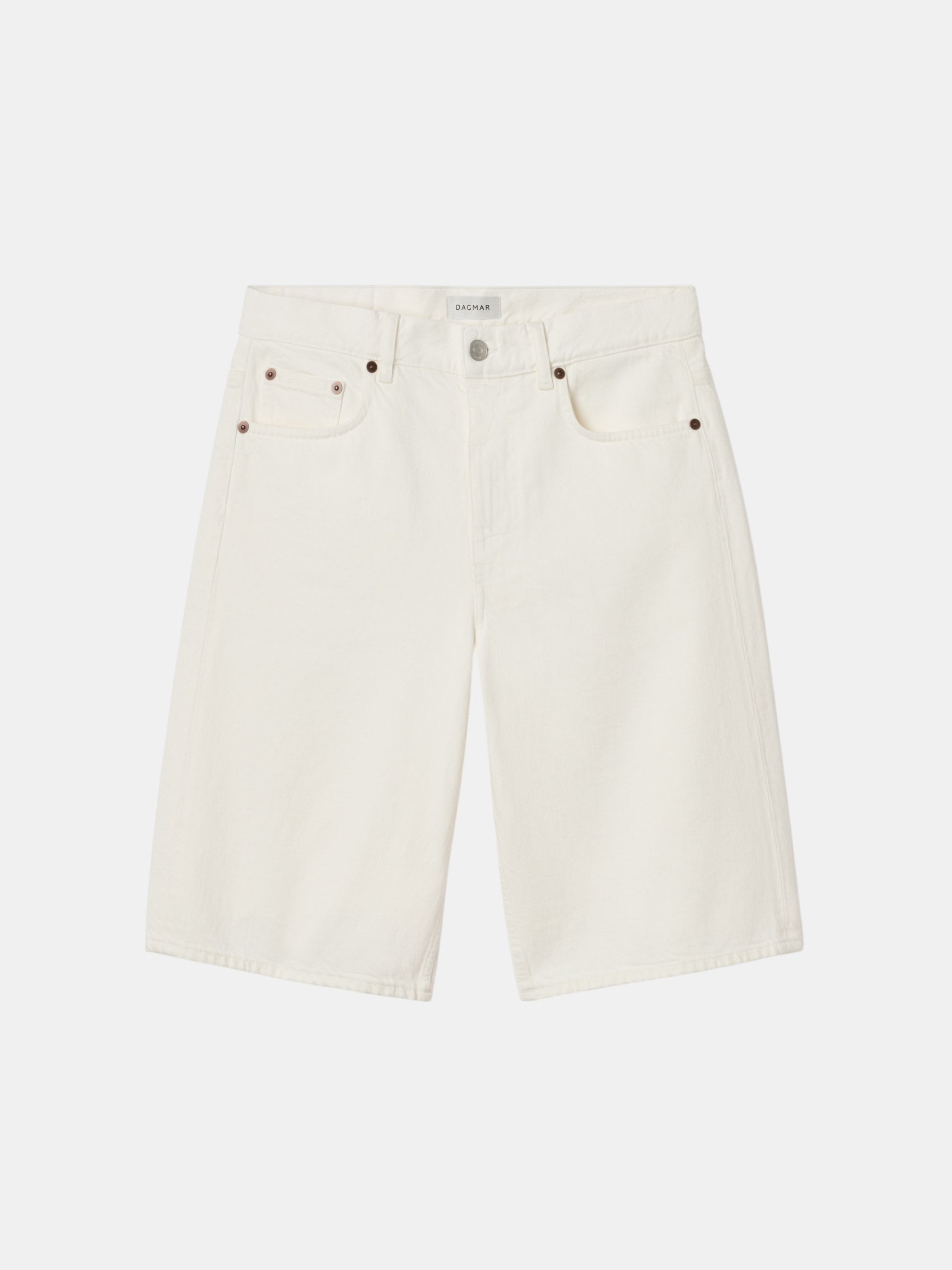 Baggy Fit Denim Shorts White