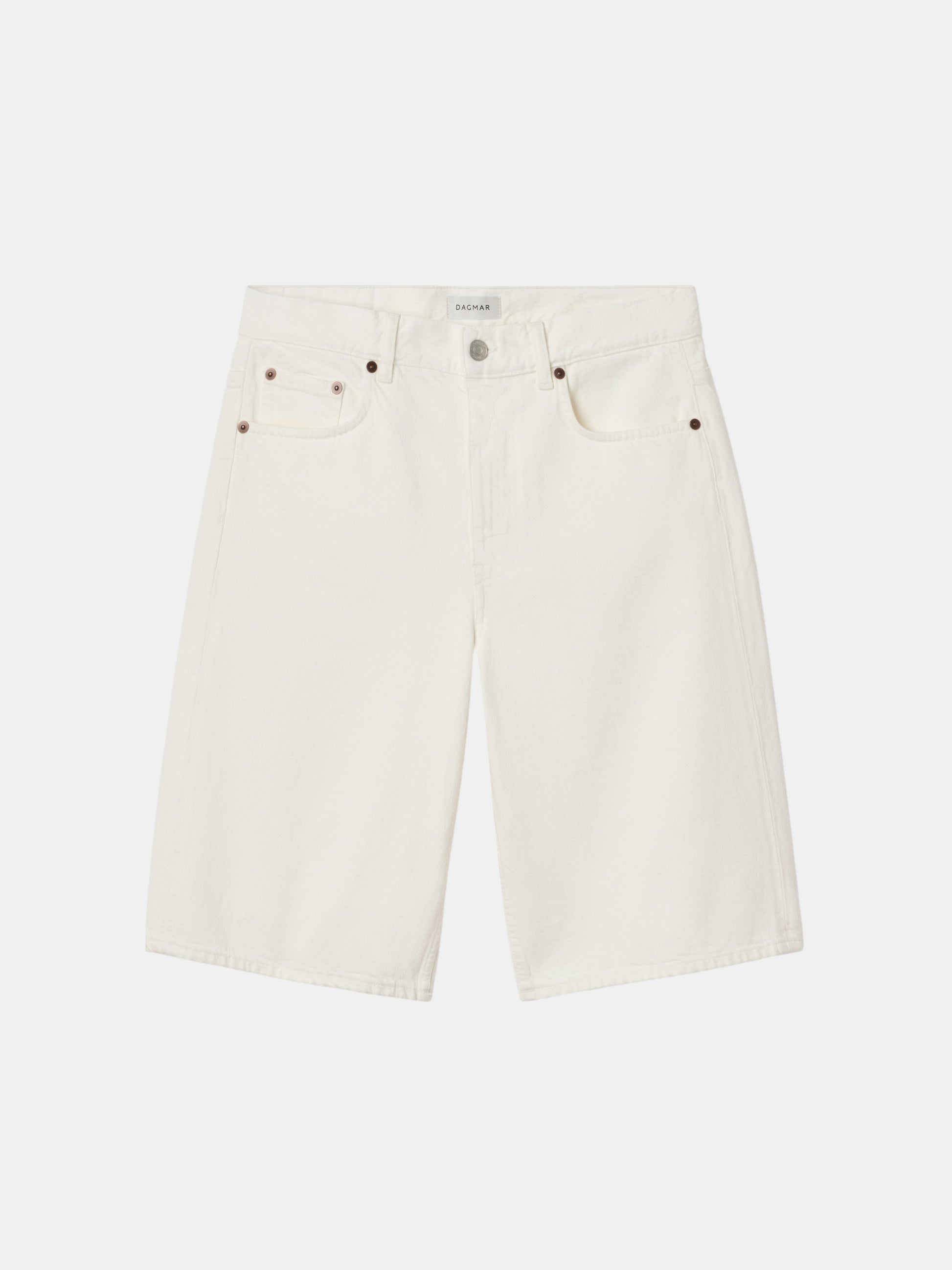 House of Dagmar Baggy Fit Denim Shorts Weiß als Freisteller