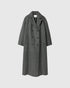 Grauer Oversized-Wollmantel mit Hahnentrittmuster von House of Dagmar in Vorderansicht