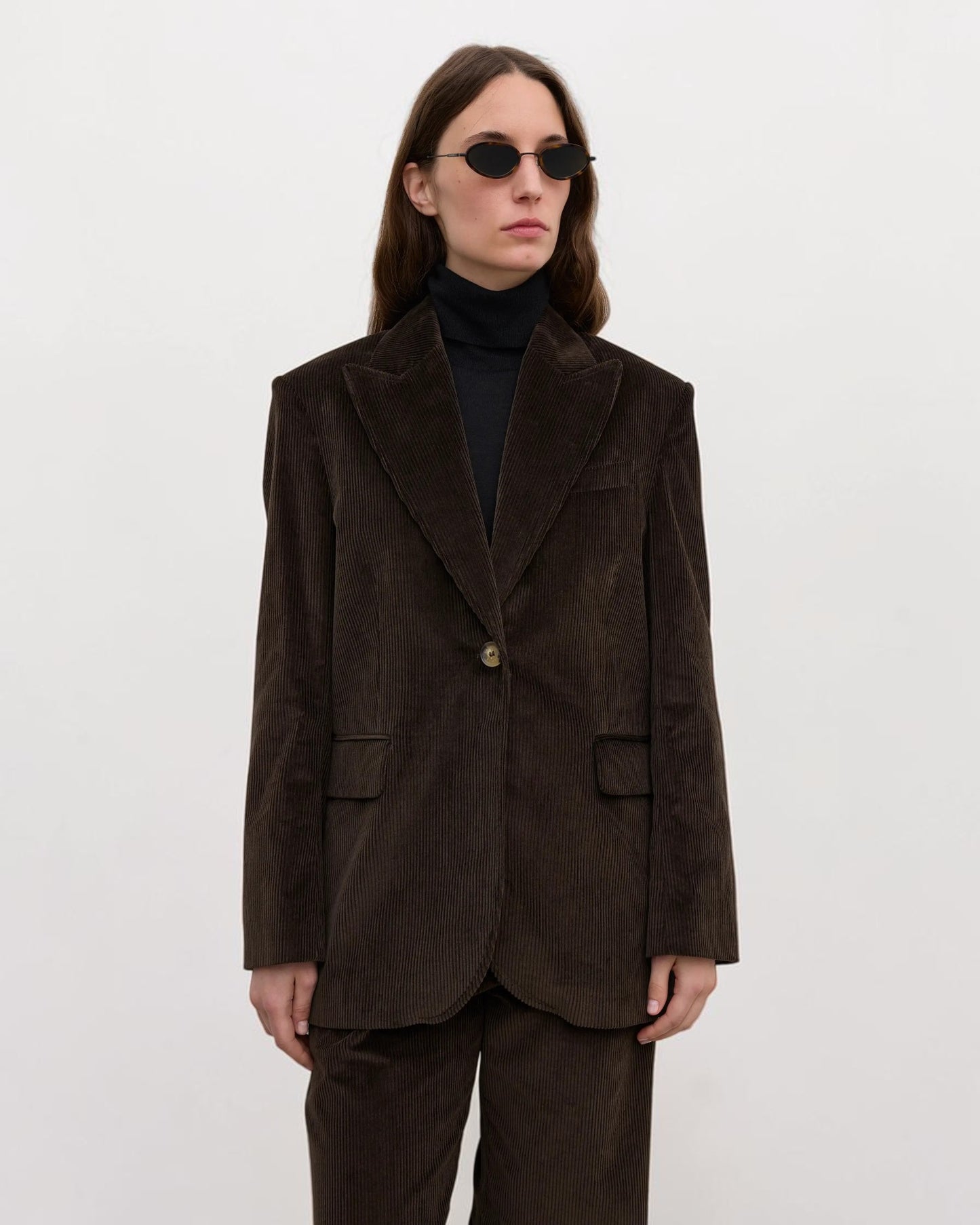 Oversized Cordblazer Braun