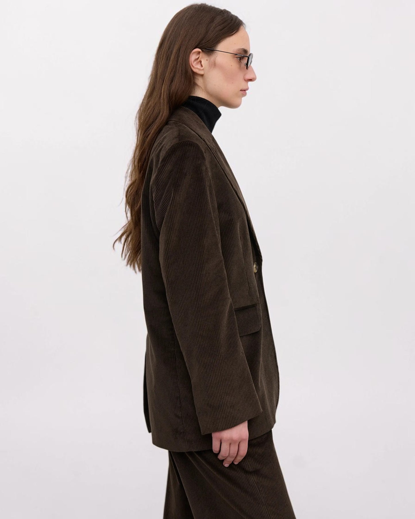 Oversized Cordblazer Braun