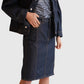 House of Dagmar Denim Jacke Dark Blue im getragenen Styling mit passendem Denimrock
