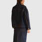 House of Dagmar Denimrock Dark Blue von hinten getragen