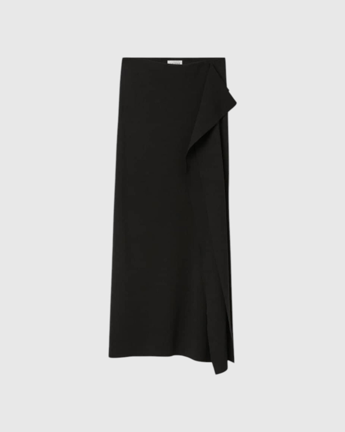 House of Dagmar drapierter Strickrock Schwarz – Vorderansicht