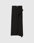 House of Dagmar drapierter Strickrock Schwarz – Vorderansicht