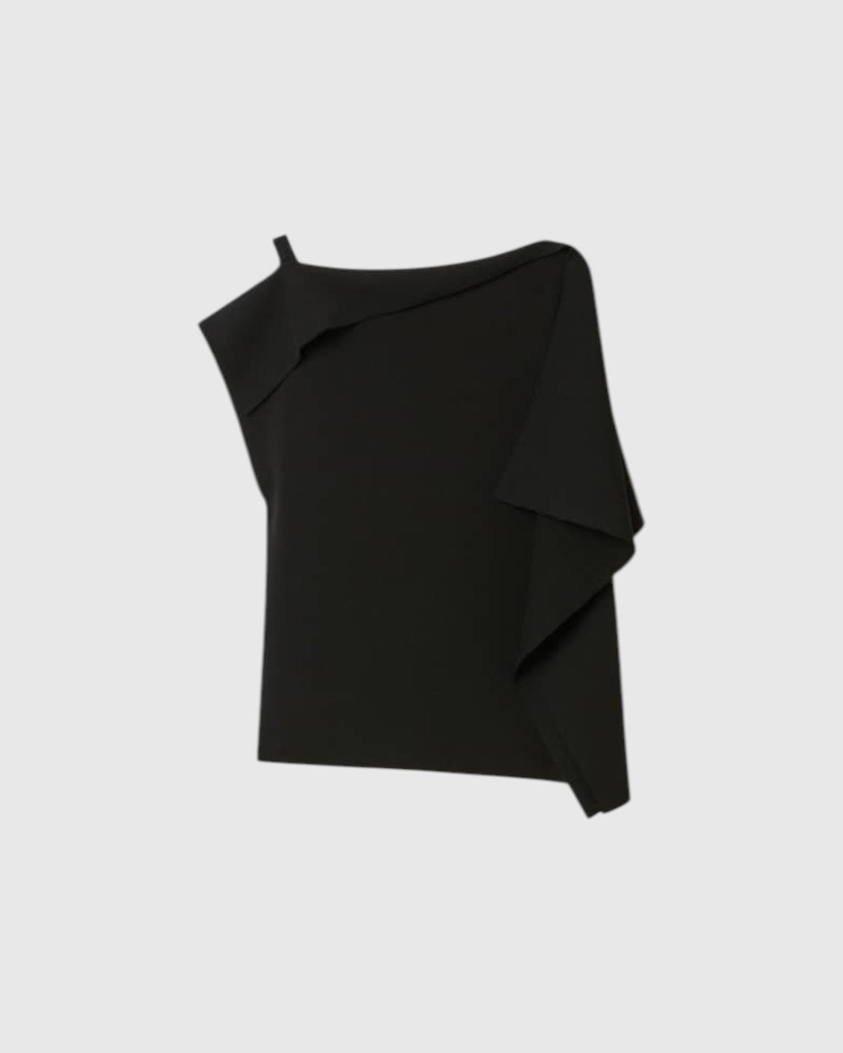 House of Dagmar drapiertes Stricktop Schwarz – Vorderansicht