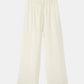 House of Dagmar Drawstring Hose Creme als Freisteller von vorne
