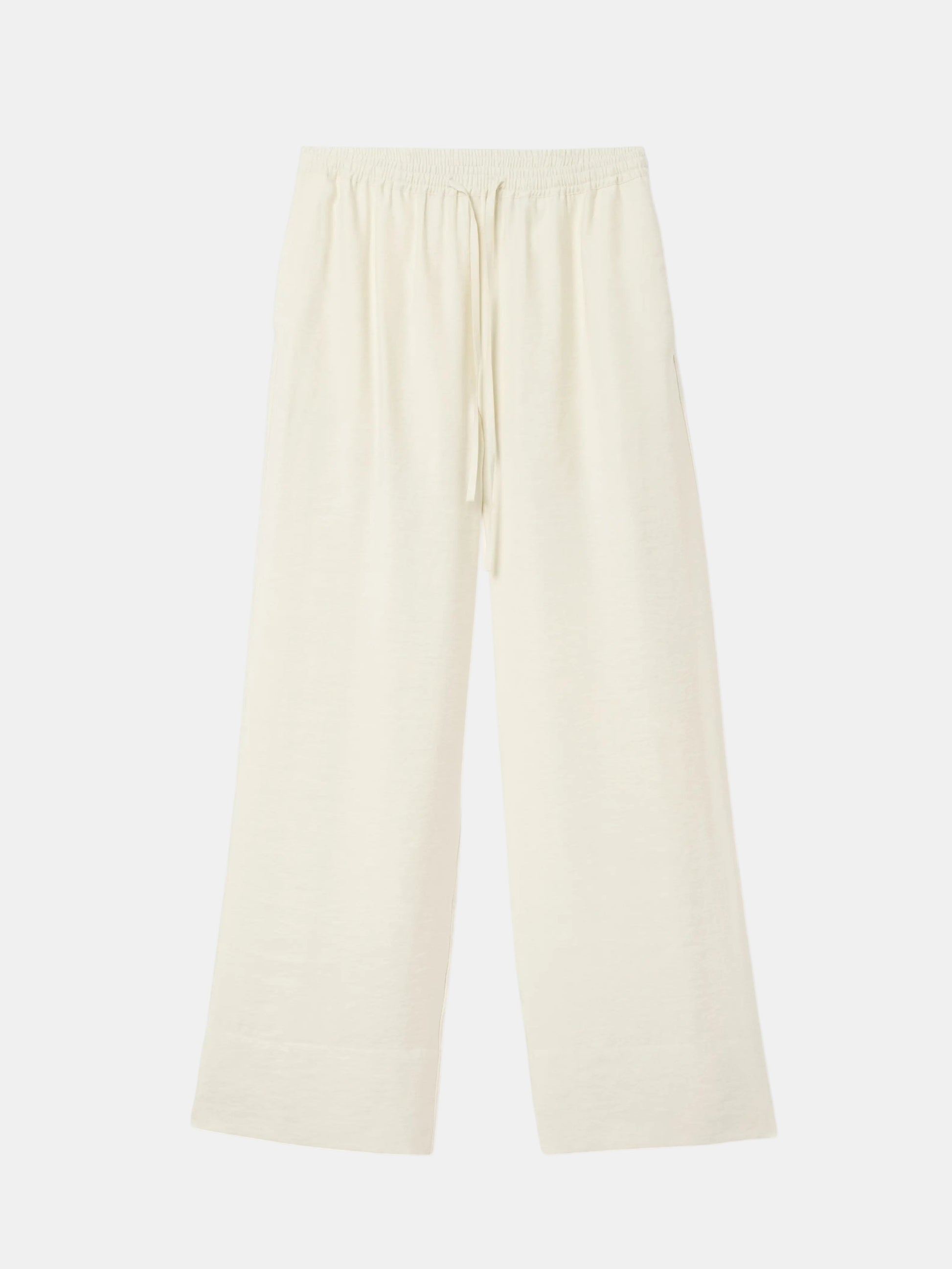 House of Dagmar Drawstring Hose Creme als Freisteller von vorne