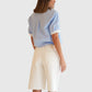 House of Dagmar Baggy Fit Denim Shorts Weiß von hinten getragen
