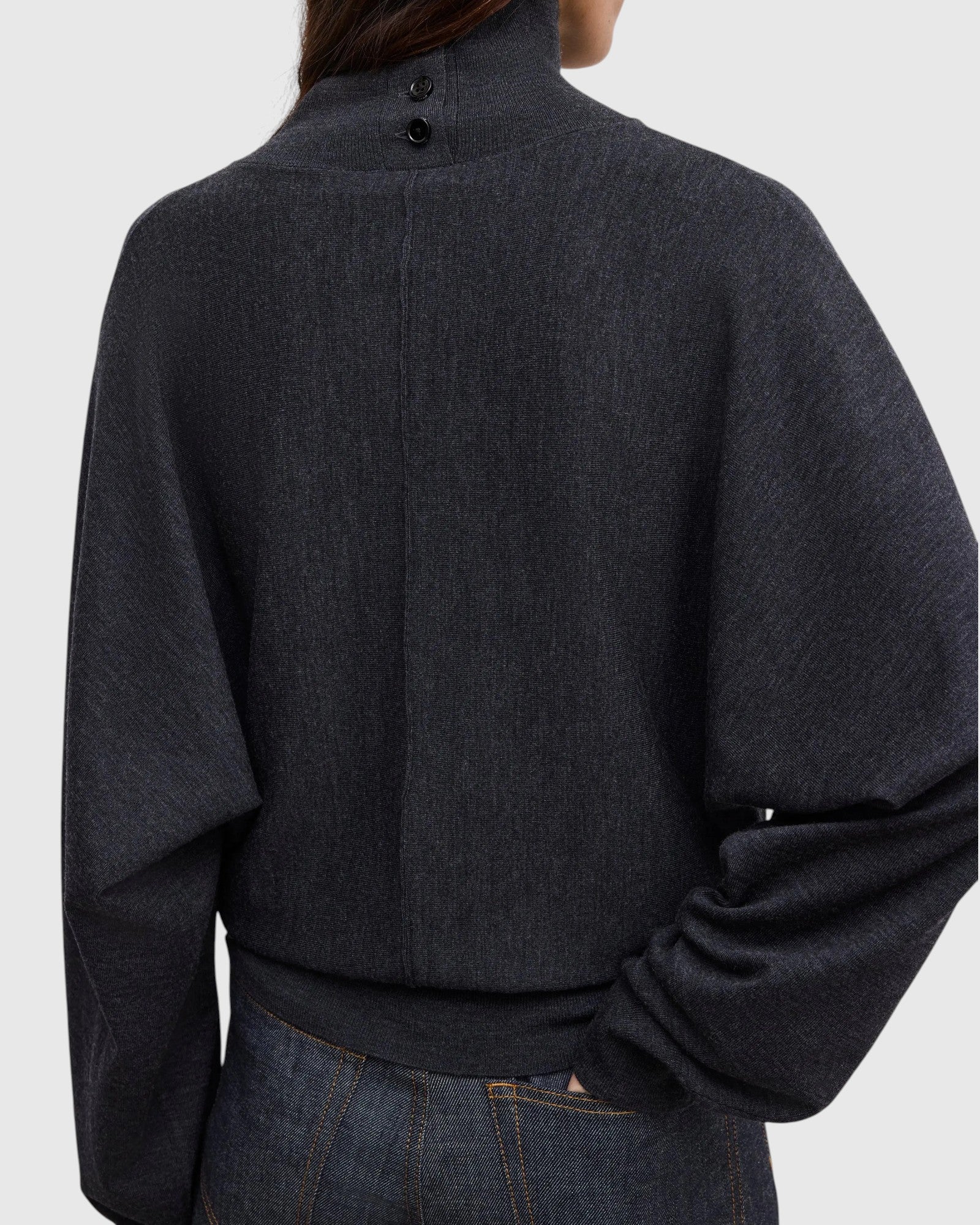 Merino-Rollkragenpullover Anthrazit