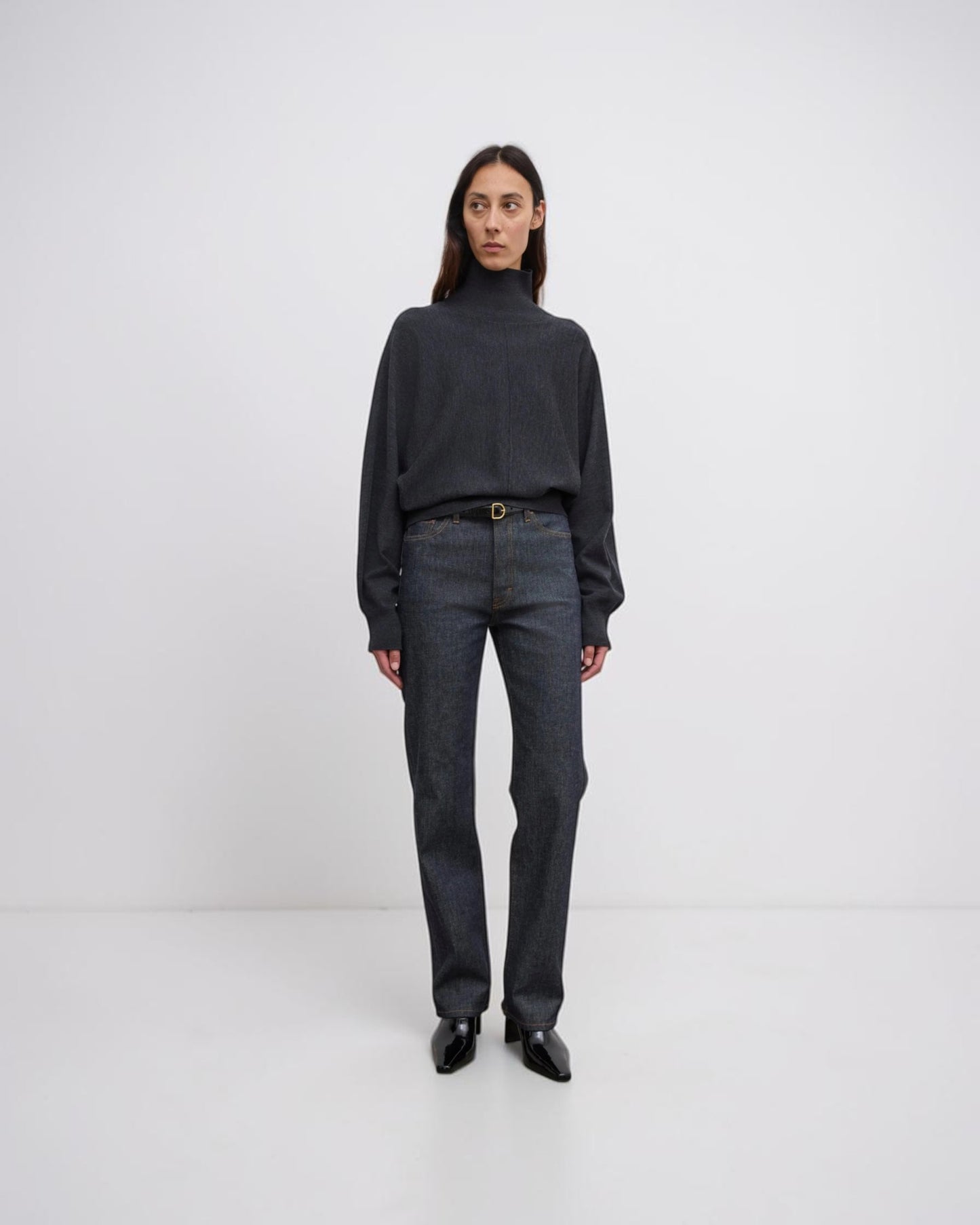 Merino-Rollkragenpullover Anthrazit