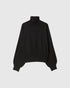 House of Dagmar Merino-Rollkragenpullover Anthrazit mit Fledermausärmeln als Freisteller von vorne