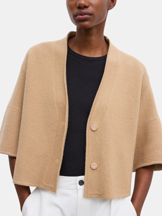 Kurze Strickjacke Camel