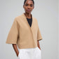 Kurze Strickjacke Camel